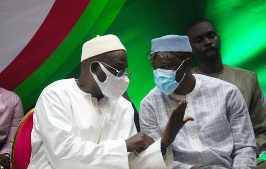Khalifa Sall et Ousmane Sonko lors du lancement de la coalition Yewwi Askanwi