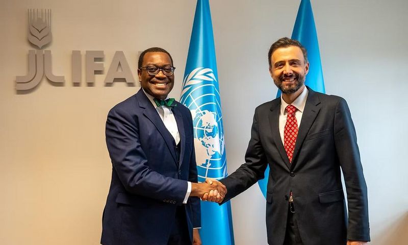 Le président de la BAD, Akinwumi Adesina (à gauche) et le directeur général de la FAO, Qu Dongyu. Photo - BAD