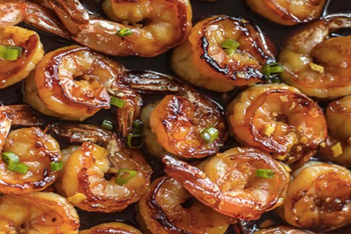 crevette au miel et l'ail