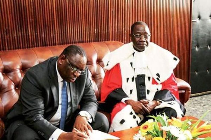 Macky Sall et le nouveau président du conseil constitutionnel