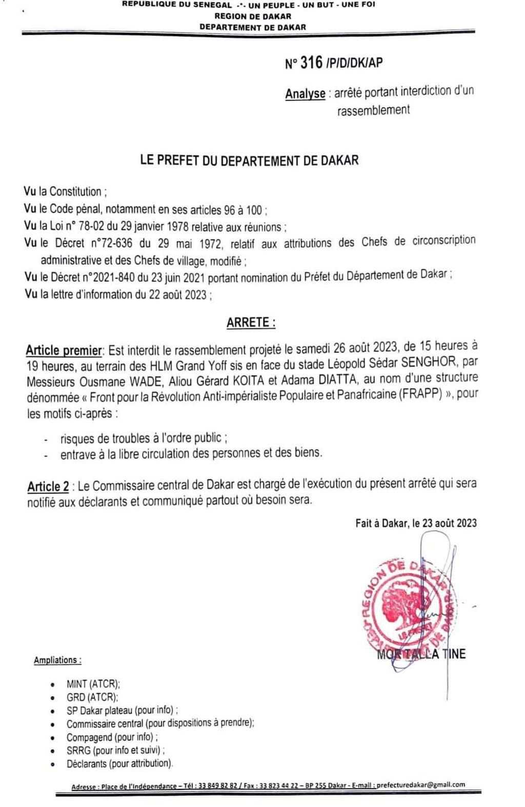 Manifestation interdite