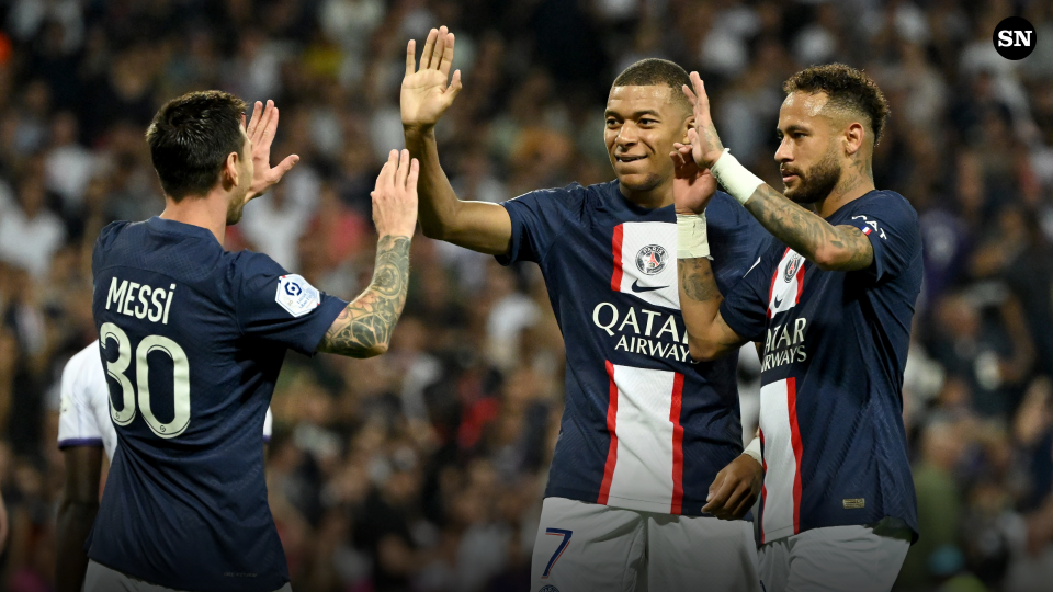 Messi Mbappe Neymar PSG 091422