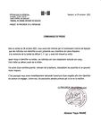 Communiqué du procureur 2109