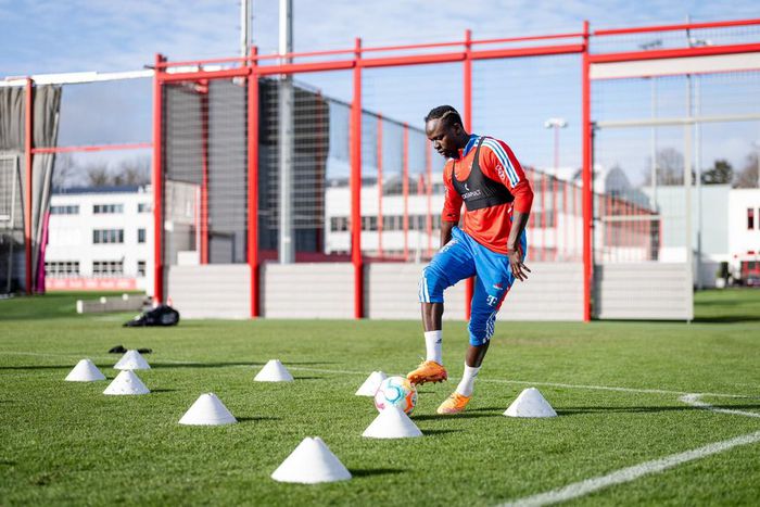 FC Bayern - Sadio Mané s'est entraîné avec le ballon, le 31 janvier 2023