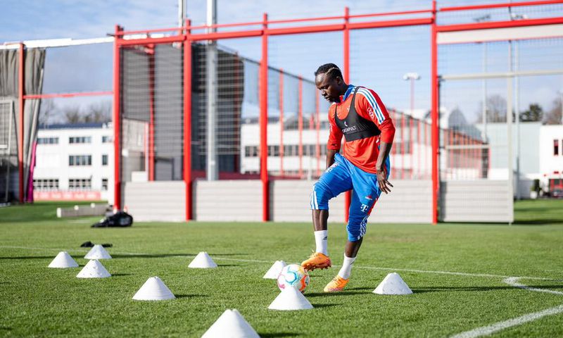 FC Bayern - Sadio Mané s'est entraîné avec le ballon, le 31 janvier 2023