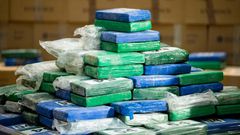 Packets of cocaine seized from a ship at a Philadelphia port in June 2019.