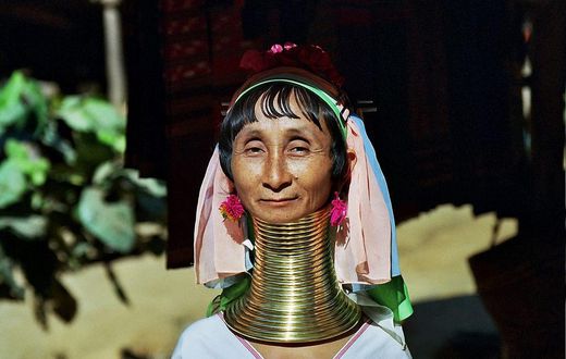 The long neck woman of the Kayan Lahwi tribe [Pinterest]