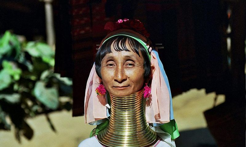 The long neck woman of the Kayan Lahwi tribe [Pinterest]