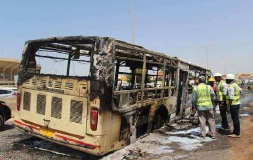 Bus Dakar Dem Dikk incendiés