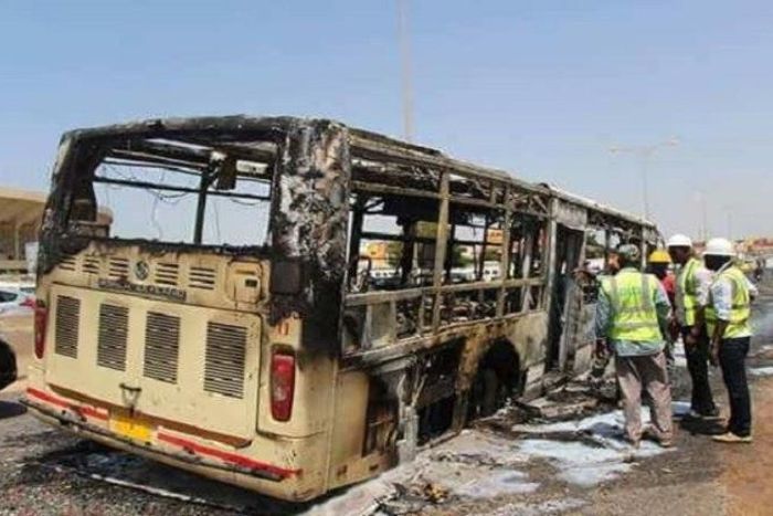 Bus Dakar Dem Dikk incendiés