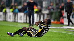 aul Pogba au sol après s'est blessé contre Cremonese, en Serie A, le 14 mai 2023