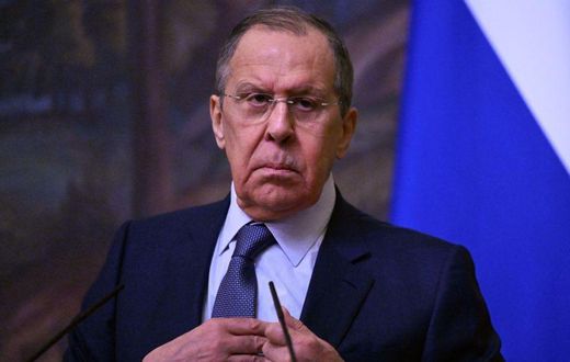 Russian Foreign Minister Sergei Lavrov attends a joint press conference with International Committee of the Red Cross (ICRC) President following their talks in Moscow on March 24, 2022.KIRILL KUDRYAVTSEV/POOL/AFP via Getty Images