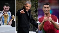 Barack Obama s'est exprimé sur le débat Messi vs Ronaldo. Photos de Cui Nan, Shawn Thew et Visionhaus. Source : Getty Images.