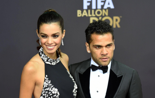 Dani Alves and his wife Joana Sanz at the FIFA Ballon d'Or award ceremony