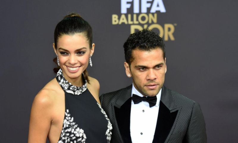 Dani Alves and his wife Joana Sanz at the FIFA Ballon d'Or award ceremony