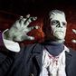 An actor depicting Frankenstein poses in the medieval Frankenstein Castle about 35 kilometers (22 miles) south of Frankfurt, Germany Saturday, Oct. 26, 2019. For 42 years the castle stages spooky Halloween events with monsters and live shows on three w...