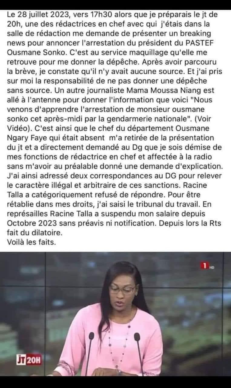 Rouguiatou Ba journaliste à la RTS
