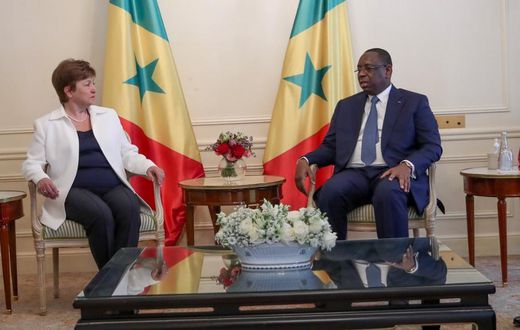Le Président Macky Sall reçoit en audience la Directrice générale du FMI, Kristalina Georgieva, lors du Sommet sur le financement des économies africaines post-Covid 19 à Paris.