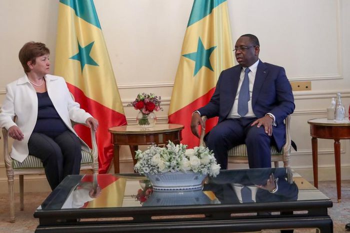 Le Président Macky Sall reçoit en audience la Directrice générale du FMI, Kristalina Georgieva, lors du Sommet sur le financement des économies africaines post-Covid 19 à Paris.