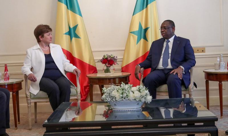 Le Président Macky Sall reçoit en audience la Directrice générale du FMI, Kristalina Georgieva, lors du Sommet sur le financement des économies africaines post-Covid 19 à Paris.