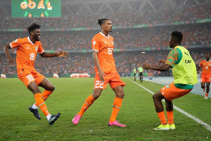 Sebastien Haller après son but face à la RD Congo