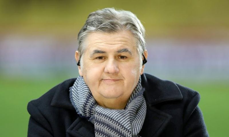 Sports pundit Pierre Menes on March 2, 2018 at the  "Louis II" stadium in Monaco.