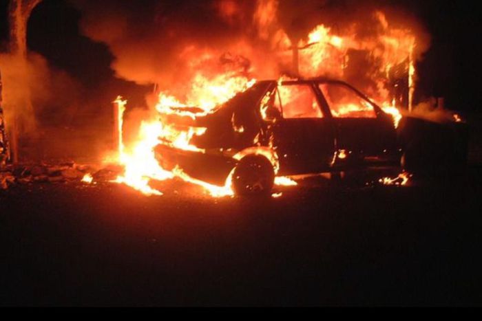 Vehicule brulé