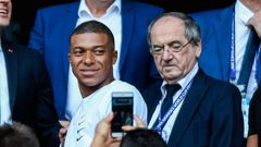 Nœl Le Graët et Kylian Mbappé après la finale de la coupe du monde 2018