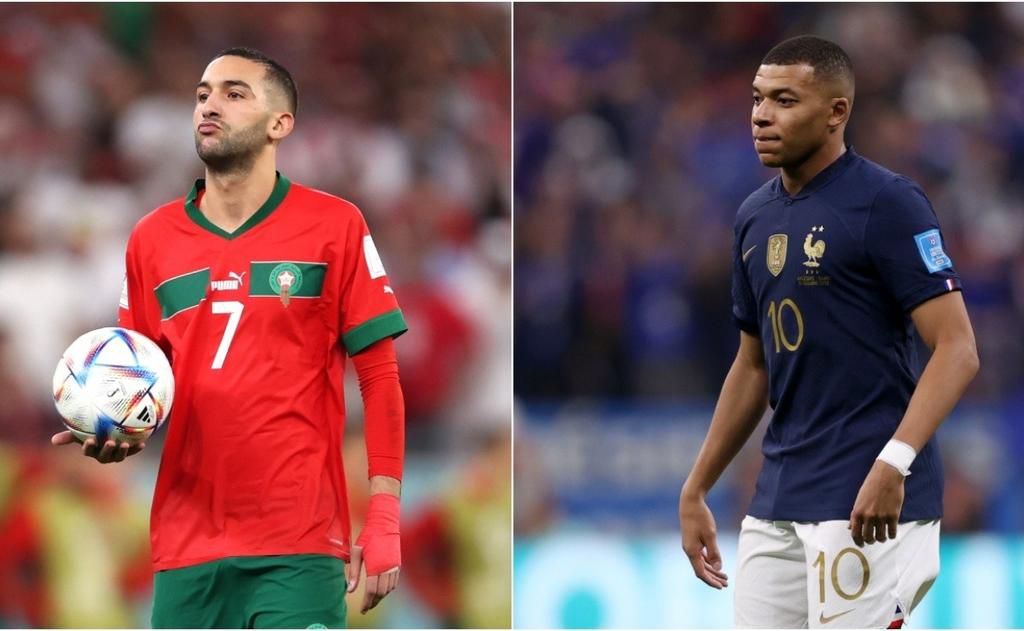 Hakim Ziyech (droite) et Kylian Mbappe