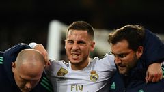 Eden Hazard was forced off injured during Real Madrid's draw with Paris Saint-Germain on Tuesday