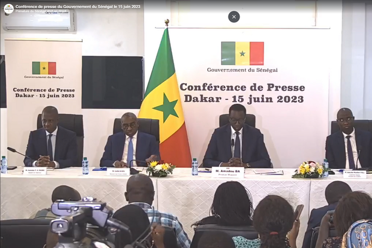 Conférence de presse du Gouvernement du Sénégal, le 15 juin 2023