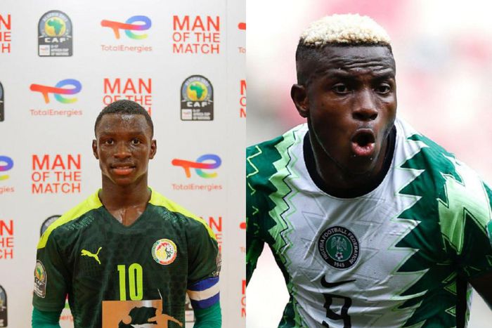 Amara Diouf (gauche) et Victor Osimhen