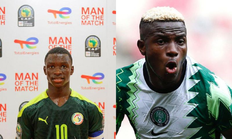 Amara Diouf (gauche) et Victor Osimhen