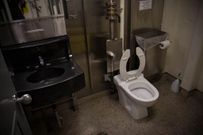 At this point, we had been onboard for a couple hours and our time was up. But on the way out, we saw one of the bathrooms. And it's true: The Ford doesn't have urinals.