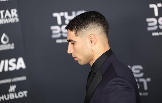 Juste après la révélation de l'affaire, Achraf Hakimi a assisté lundi soir à la cérémonie The Best FIFA organisée à Paris. LP/Arnaud Journois
