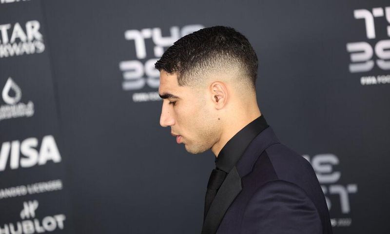Juste après la révélation de l'affaire, Achraf Hakimi a assisté lundi soir à la cérémonie The Best FIFA organisée à Paris. LP/Arnaud Journois