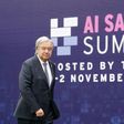 Antonio Guterres, Secrétaire général des Nations Unies, lors du premier sommet mondial sur l'Intelligence artificielle (IA) organisé par le Royaume-Uni jeudi 2 novembre 2023.