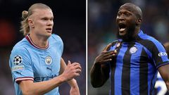 Halland (gauche) et Lukaku