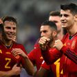 Alvaro Morata celebrating his goal for Spain against Costa Rica