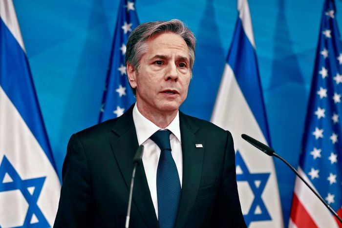Secretary of State Anthony Blinken speaks during a joint press conference with the Israeli Prime Minister Benjamin Netanyahu in Jerusalem, Tuesday, May 25, 2021.