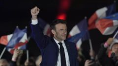 Emmanuel Macron au Champ de mars le 24 avril 2022