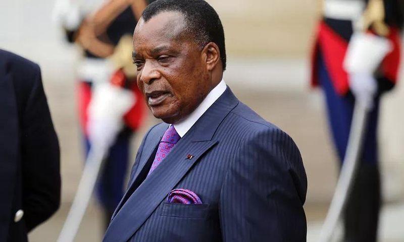 Le président congolais Denis Sassou Nguesso à l’Élysée le 30 septembre 2019 Kamil ZihniogluAP SIPA