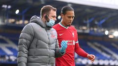 Liverpool's Dutch defender Virgil van Dijk picked up a hamstring injury in the game against Brentford