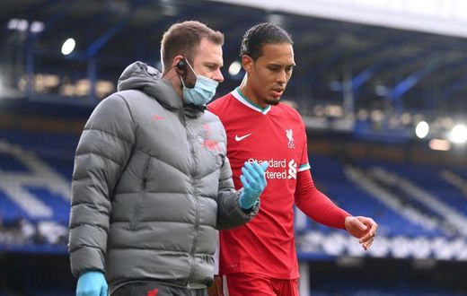 Liverpool's Dutch defender Virgil van Dijk picked up a hamstring injury in the game against Brentford