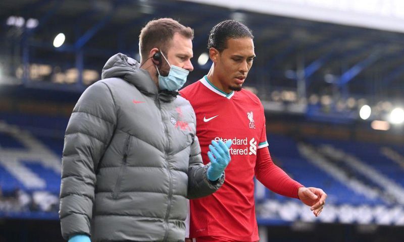 Liverpool's Dutch defender Virgil van Dijk picked up a hamstring injury in the game against Brentford