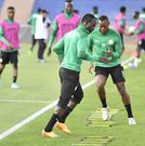 Sadio Mané pendant le galop d'entraînement des Lions à Marrakech, le 21 mars 2022