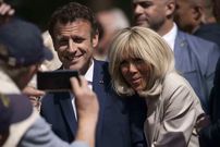 Emmanuel Macron et Brigitte Macron au Touquet, ce 24 avril 2022