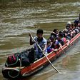 Migrants arrive at the Reception Center for Migrant Care in Lajas Blancas, in the jungle province of Darien, Panama, on June 28, 2024.MARTIN BERNETTI/AFP via Getty Images