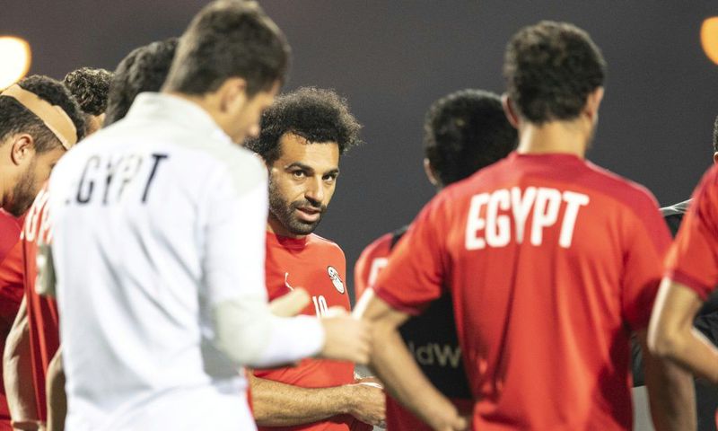 Mohamed Salah and his Egypt teammates trained for the last time on Saturday evening ahead of the Africa Cup of Nations final against Senegal