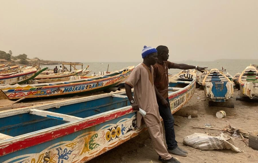 Les représentants des pêcheurs au port de Soumbedioune le 3 juin 2022 © RFI-Charlotte Cosset